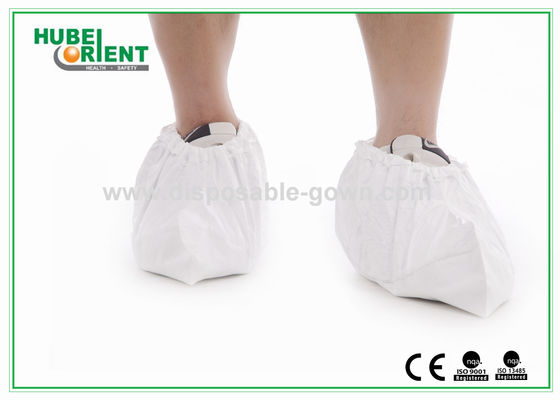 Durable White Tyvek Disposable Shoe Cover , Shoe Protection Booties