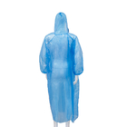 Camping Hiking Mountaineering Blue White PE Disposable Waterproof Raincoat With Hood