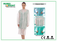 PP/SMS/MP/Tyvek Nonwoven Disposable Lab Coats With Zip For Workers