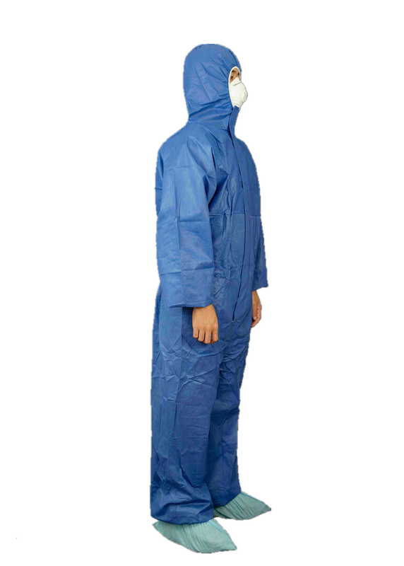 Type 5/6 Dark Blue SMS Protective Coverall With Hood