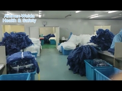 Odzież robocza z tkaniny nienasyconej typu 5 jednorazowa z kapeluszem i nakryciem nóg do ochrony ciała